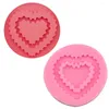 Stampi da forno Concentrico Cuore d'amore Cioccolato Fai da te Torta fondente Strumenti di decorazione Bordo in pizzo Stampo in silicone Utensili da cucina FQ3023