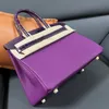 Sac fourre-tout de créateur de mode sacs à main de luxe de haute qualité 30CM peau d'alligator togo sac femme bicolore sac fourre-tout moyen couture à la main sac violet emballage de boîte-cadeau sac de dame