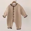 Baby Meisje Vintage Romper Japan Stijl Baby Zachte Katoenen Lange Mouw Jumpsuit Geboren Pyjama Baby Casual Home Kleding 0-24M 240322