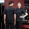 Été Les deux SexesChef Salopette Hôtel Restauration Profial Cuisine Outfit Cook Uniforme Cake Shop Hot Pot Restaurant Vêtements de travail D1zq #