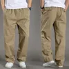 Elastic Waist Cargo Pants Versatile Mens Stylish Springfall Trousers with for Comfort 240326