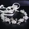 Gorący biały ręcznie robiony kryształowy nagłówek nałogowy wieniec ślubny opaska na głowę Rhineste Floral Princice Wedding Acories x8az#