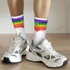 Men's Socks Retro Lgbt Pride Gay Basketball Rainbow Polyester Crew For Women Men