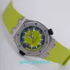 Marque AP Montre-bracelet Epic Royal Oak Offshore 15710ST Montre de sport pour homme Acier de précision Fluorescent Vert Automatique Mécanique Montre Suisse Ensemble complet de luxe