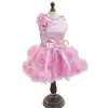 Abbigliamento per cani Abito piccolo Abiti estivi per cuccioli Abito Costume da principessa Compleanno Pizzo Abbigliamento per animali domestici Per animali domestici Cani Gatti Matrimonio