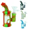 4,5 pouces Narguilés Silicone Bong Tuyaux D'eau Incassables Mini Silicone Huile Rigs Barboteur Bongs Avec Bol En Verre