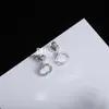 Boucles d'oreilles de créateur en forme de cœur, jolies boucles d'oreilles en titane plaqué argent avec boîte, cadeau d'anniversaire