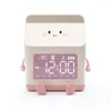 Table Clocks Rechargeable Alarm Clock Wear-resistant Milk Box Shape Multifunctional For Children's