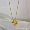 Nieuwe Klassieke Van Clover Ketting Mode V Goud Nieuwe Lucky Clover Ketting met Natuurlijke Carneool Pauw Groene Onyx Volledige Diamanten ketting Ketting