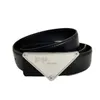 Cintura da donna designer nuova grande fibbia liscia cintura di lusso in vera pelle da donna triangolo invertito cintura donna fascino cinturino nero ga0139 E4
