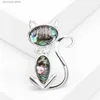 Pins Broschen Dmari Frauen Brosche Nette Katze Brosche Pin Luxus Abalone Shell Schmuck Zarte Accessoires Für Casual Dressing Y240329