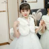 little Girl Wedding Fur Wrap Winter Warm Children Prom Party Keep Warm Coat Kids Shawl q0vJ#