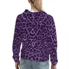 Felpe con cappuccio da donna Stampa animale Primavera Viola Modello leopardo Capispalla Camicia con cappuccio Felpa con cappuccio oversize classica Harajuku unisex