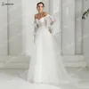 Bepeithy chérie une ligne ivoire mariage Dres 2024 printemps femmes manches Lg plage mariée Boho robe de mariée avec 3D Frs j4wt #