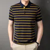 رجال Polos 2024 Fashon 95 ٪ Cotton Polo Shirt Man مخططة غير رسمية الصيف الناعمة الناعمة ذوي الجودة عالية الجودة للرجال