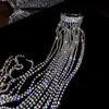 Hårklipp molaner Shine Hairn Pin Full Rhinestone Hairpins For Women Long Tassel Crystal Hair Accessories Wedding Banket smycken Y240329