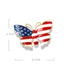 Vintage Crystal USA Flag Brooch Pins Diamond Brooches US Flags Butterfly Pin