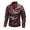 Cuir pour hommes Faux cuir printemps automne hommes moto veste en cuir col montant solide Biker vestes tendance coupe-vent Streetwear Faux cuir vêtements d'extérieur 240330