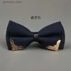 Bow Ties Bow Tie Mens Style Mens dyra guld kantade dubbelskikt formellt bröllopsfest brudgummen Bästa man Bow Y240329