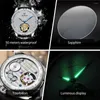 Wristwatches JSDUN 832 All Diamond Tourbillon Mechanical Watch For Men Luxury Waterproof Hand Clock Top Brand Original Man Wrist Watches