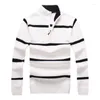 Men's Sweaters Cotton Clothing High Quality Basic Casual Zipper Stripe Sweater Jacket Spring Fashion Loose Knit Open Tops