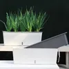 Double Lazy Flower Pots Self Watering Pot Planter Long Rectangular Agricultural Basin For Outdoor Indoor Garden Decorative 240320