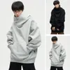 men Polyester Sweatshirt Japanese Harajuku Urban Streetwear Cyber Punk Men's Oversized Techwear Hoodie for Winter for Men T92O#