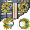 Decorative Flowers Spring Festival Wreath Decoration Sunflower Car Garland Door Hanging Fence Window Suction Cups