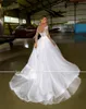 رقبة شفافة مع بلورات ثقيلة LG الأكمام البيضاء Dr Organza و Tulle A-Line Bling Bridal Dr F3pq#