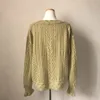 2024 Kvinnor Spring Summer Sweater and Cardigans Low V-Neck Knit Topps LG Sleeve Hollow Out Sexy Cardigan Loose White Tops H0AI#