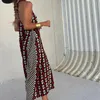 カジュアルドレスエレガントなOネックノースリーブボータンクドレス女性ファッションパターンプリントプルオーバーパーティーサマードレープルーズ