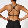 Lu wyrównują kobiety Paski Cross Sports Tanki Bra Top Women Push Up Sport Bra Yoga Gym Trening Upraw Top Brassiere Fitness