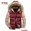 Casacos de Trench dos homens Marca Parkas Homens Plus Size 5Xl Grosso Casaco de Inverno Quente À Prova de Vento Capuz de Pele Casual Algodão Hombre Invierno Drop Deliv Dh7Be