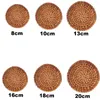 Table Mats Handmade Round Natural Rattan Pad Coasters Placemats Bowl Padding Mat Insulation Kitchen Decoration Accessories