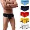 Underpants Sexy Mesh Underwear Men Soft Briefs Splicing Pure Color Knickers Breathable Gay Ropa Interior Hombre