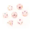 Loose Gemstones Natural Rose Quartz Polyhedral Dice 7Pcs Set Dungeons Dragons Plating Fonts Stone Dnd Rpg Games Ornaments Spot Goods W Otvy3