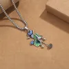 Disposable Flatware Retro Enamel Cloisonne Lotus Leaf Necklace Women's Literary Ethnic Style Long Sweater Chain Pendant For Lady Gift