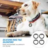 Köpek yakaları 4 adet Etiketler Pet Malzemeleri Kimlik Kartı Silikon Kapak Silatörleri Ad Tutucu