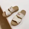 Designer slippers luxe dames muilezel geborduurde sandalen dikke zolen Slide Letter casual slippers Dames zomer casual strandslippers