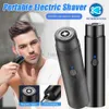 Electric Shavers USB Electric Shaver Mini Portable With Shaving Holder Stand Free Punch Old-fashioned Manual Stainless Steel Razor Self-adhesive 240329