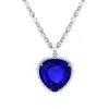 Titanic Heart of the Ocean Necklace Dark Blue Heart Pendant for Women Fashion Jewelry Lover Par Valentine's Day Birthday G2055