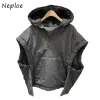 neploe Hooded Collar Solid Color Sleevel Split Vest Parkas Winter Coat Women Puffer Jacket Loose Casual Jaqueta Feminina l1TF#