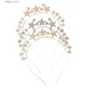 Fermagli per capelli AWAYTR Cerchio per capelli con stella in metallo Elegante principessa Argento Fasce per capelli barocche Ornamenti per capelli con strass Halo Crown Head Jewelry Y240329