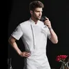 Hotel respirável jaqueta de cozinha dos homens restaurante mulheres chef traje cantina cozinheiro uniforme food service garçom de manga curta h7dz #