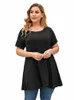 Koszulka na bluzę bluzką Plus Size Ladies Tunika Peplum Tops Bluzka 2022 NOWOŚĆ KOBIETA Summer Solid Street F5fm#