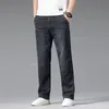 summer Thin Jeans Men's Clothing New in Baggy Straight Pants Fi Elastic Waist Cott Busin Casual Wide Denim Trousers d6Ys#