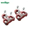 Cycling Shoes Wellgo RC7 Road Pedal-schoenplaten 6 ﾰ/0 ﾰ Reparatieonderdelen Zelf vergrendelende kussen Anti-slip 82G Ultralight Bicycle Accessoires