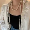 Collane con ciondolo 2024 Tendenza moda francese vintage lunga nappa perla design semplice squisita ed elegante collana da donna regalo di compleanno di lusso