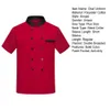 Cocina Chef Uniforme Panadería Servicio de alimentos Cocinero Malla Espalda Cuello alto Camisa de manga corta Transpirable Doble botonadura Chef Ropa n2Dd #