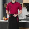 Рубашка шеф-повара Hat Apr Hotel Kitchen Chef Uniform Set 3 шт. Унисекс Apr Hat Рубашка с коротким рукавом с воротником-стойкой Ресторан Кулинария K2Ji #